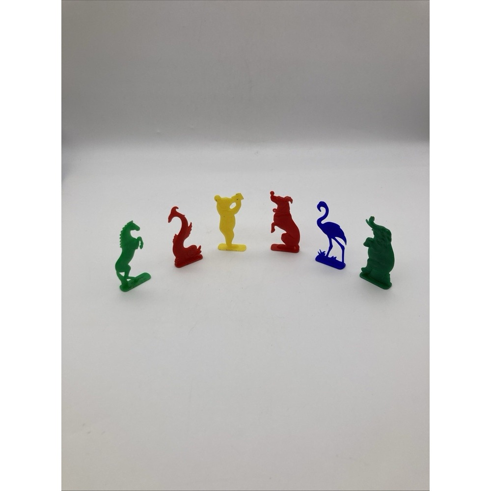 Vintage 1948 Nosco Stand Up Flat Plastic Animals Cracker Jack Bubble Gum Toys X6